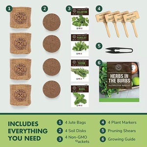 Kit per Coltivazione Domestica di Erbe Aromatiche CoCo Micro, <span class=keywords><strong>Giardino</strong></span> di Erbe Naturali Essiccate, Certificato USDA Biologico - Product Image 2