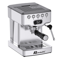 Machine à café expresso Anbolife, vente en gros d'usine, OEM, 1,8 L, affichage de la température LED, 5 boutons tactiles, pour la maison et le commerce