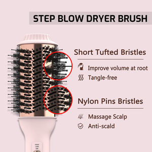 Brosse sèche-<span class=keywords><strong>cheveux</strong></span> ergonomique légère avec 3 réglages de chaleur, plaque en céramique, <span class=keywords><strong>embout</strong></span> froid pour un usage domestique, hôtelier et extérieur, garantie 1 an - Product Image 6