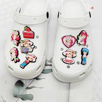 HY Wholesale Cartoon New Design Soft PVC Cheap Strawberry Shortcake Girl Shoe Charms Decorations Buckle for Rubber Clog Charms