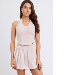 Ensemble jupe plissée gonflée d'été pour femmes Badminton Golf Tennis Wear Outfit 2 Piece Inside Pockets Quick Dry Girl Tennis Skirts Set - Product Image 3