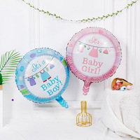 Kit de Décorations pour Fête de Révélation du Sexe du Bébé Garçon ou Fille, Ballons en Aluminium Rose et Bleu, Ensemble de Ballons en Latex
