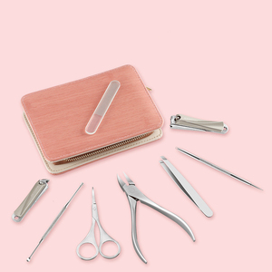 Kit professionnel de manucure et pédicure, ensemble complet d'outils de soin des ongles en acier inoxydable avec pochette en cuir à fermeture éclair pour la maison - Product Image 1