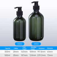Bouteille de shampooing en plastique PET ronde de 300 ml et 500 ml avec pompe pour savon de douche, soin de la peau, lotion corporelle, emballage cosmétique vide