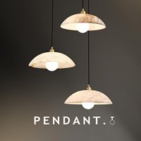 Ensemble de luminaires suspendus en albâtre naturel en forme de dôme |   Lampe suspendue LED en laiton doré pour îlot de cuisine