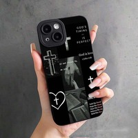 Coque de téléphone portable en TPU avec impression croix d'amour et motif œil de pupille, avec ouverture pour appareil photo, pour iPhone 8 X Xr Xs 11 12 13 14 15 16 17 Pro Max