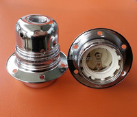 Support de lampe en laiton, accessoires inclus, Chrome/argent, finition E27
