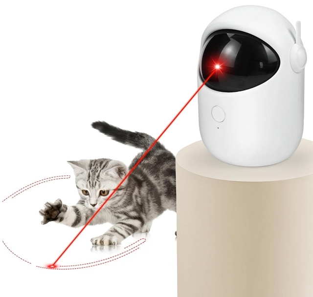 Automatic Cat Laser Toy Interactive 3 Speed Modes Rechargeable Circling Ranges Cat Toys for Indoor Cats Kitten Dogs