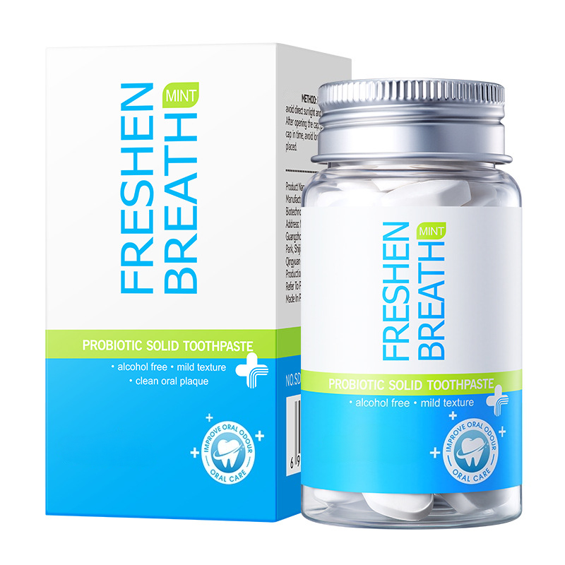 Probiotic solid toothpaste