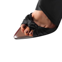Chaussures fantaisie à talons hauts pour femmes, sandales à lacets à bout pointu