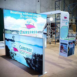 Tùy chỉnh 10x10 vải Modular không khung dẫn ánh sáng hộp hiển thị gian hàng vật liệu nhôm cho triển lãm thương mại hiển thị & bối cảnh triển lãm - Product Image 5