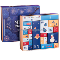 Vente en gros de boîtes de calendrier de l'avent personnalisées à 24 compartiments, pliables, vides, pour le compte à rebours de Noël, emballage de boîte mystère
