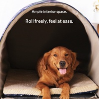 Lit pour chien moderne de luxe, lavable et amovible, chaud pour l'hiver, écologique, en tissu Oxford, avec toit en aluminium, pour petits/grands chiens, usage quotidien