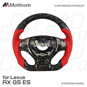 Volante de Fibra de Carbono Forjado Personalizado con Empuñaduras Rojas para Lexus 2012-2016 RX GS ES 250 270 350 300h 450h - Product Image 2