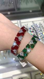 All Fashion Hologram <b>Jade</b> Heart Bracelet Casual/Sporty Rhodium Plated Display Brand <b>Jewelry</b> Unisex - Product Image 6