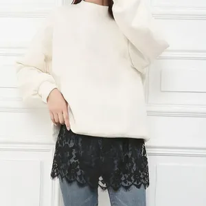 Women Eyelash Floral Lace <strong>Shirt</strong> <strong>Extender</strong> Adjustable Layered Faux Top Hem Lower Sweep Mini Skirt Half Slip Underskirt - Product Image 3
