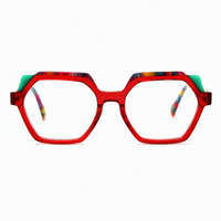 Resda RSD8057 Lunettes de vue carrées à monture intégrale rayées en acétate laminé de haute qualité, colorées, uniques et tendance pour adultes