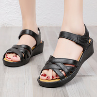 Sandales en PVC de style ethnique à talon compensé à bride unique, légères et confortables, tendance mode pour femmes