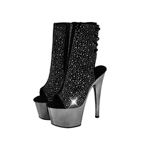 Superbes Chaussures à Talons Hauts Plateforme Sexy pour Pole Dance, Modèle Exotic, 17 cm, avec Bout en Acier et Strass, en ABS, pour l'Automne et l'Été
