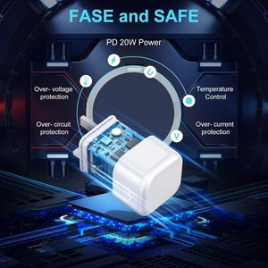 20W USB C sạc cắm và 1m SạC Nhanh Cáp cho <span class=keywords><strong>iPhone</strong></span> tương thích gan Chất liệu Sạc nhanh cho <span class=keywords><strong>iPhone</strong></span> - Product Image 2