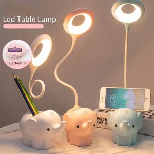 Lampe de bureau LED en forme d'éléphant mignon, rechargeable par USB, lampe de lecture pour l'étude, commande tactile, variateur d'intensité, lampe de chevet pour enfants, bureau - Product Image 5