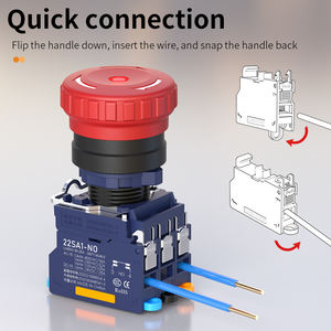LANBOOSA1-M2 interruttore di arresto di emergenza da 22mm-testa a fungo, IP65, spegnimento delle attrezzature industriali - Product Image 3