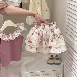 Set di pantaloncini per <span class=keywords><strong>bambina</strong></span>, t-shirt senza maniche Summer Times, pantaloncini con stampa di anguria/fiori, abiti per bambine - Product Image 4