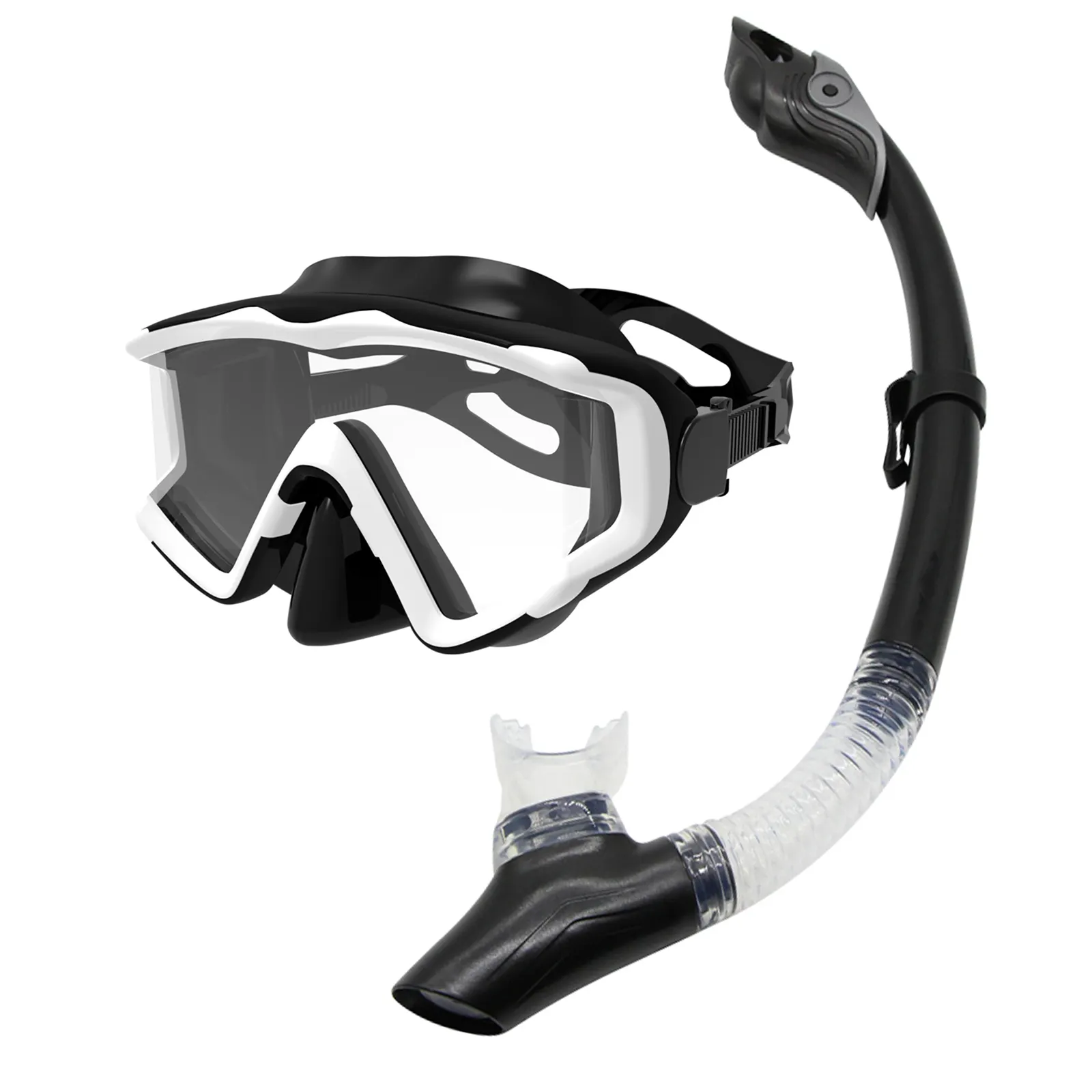 AQUA DIVE Panoramic HD Snorkel Diving Mask Tempered Anti-Fog Lens Glasses Snorkel Goggles Scuba Swim Mask