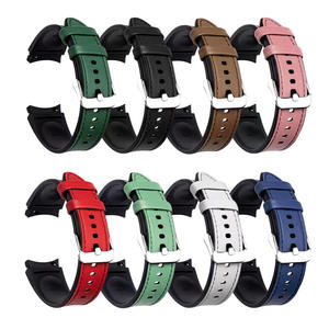 Correa de silicona + cuero para <span class=keywords><strong>Samsung</strong></span> <span class=keywords><strong>Galaxy</strong></span> <span class=keywords><strong>Watch</strong></span> 7 6 <span class=keywords><strong>4</strong></span>/5 Pro 40mm <span class=keywords><strong>44mm</strong></span> Band 6 <span class=keywords><strong>4</strong></span> Classic 47 43mm 46mm Correa de repuesto - Product Image 1