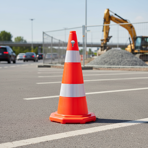 Cono de Tráfico Fluorescente Naranja de PVC de 70 cm de Altura, Microprismático, Reflectante, de Seguridad para Carreteras, Estacionamientos y Construcción, Barrera de Tráfico Doble - Product Image 5