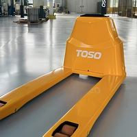 Transpalette électrique TOSO 1,5 tonne, alimenté par batterie lithium-ion, chariot élévateur pour entrepôt, utilisation en construction, intérieur et extérieur