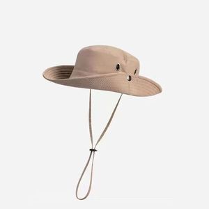 Xi Boyu Sombrero para senderismo al aire libre, ala ancha, parte superior plana, color caqui, fibra acrílica, protección solar para mujeres y hombres, pesca, viajes - Product Image 4