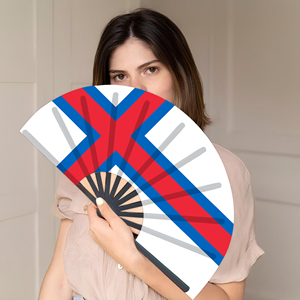 Éventails pliants en bambou avec drapeau des îles Féroé, vente en gros, pour carnaval, mariage, festival, fête, agence de voyage - Product Image 5