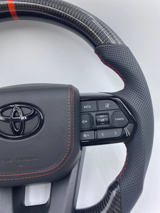 Volant de direction en fibre de carbone pleine, style course, adapté à la mise à niveau LC300, cuir personnalisé, compatible avec Toyota LAND CRUISER LC79 LC7 - Product Image 6