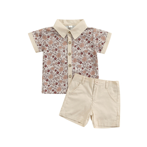 RTS Nouveaux vêtements d'été pour garçons, 2 pièces, coton imprimé, vêtements assortis pour enfants, tout-petits, prêts à être expédiés - Product Image 4