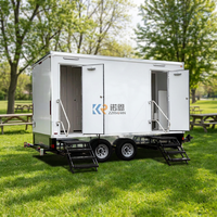 Remorque WC mobile portable AU, remorque sanitaire à 2 cabines pour location événementielle