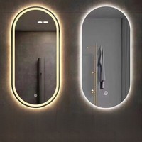 Arch ovale anti-buée intelligent LED miroir de courtoisie illuminé interrupteur tactile maquillage vanité pour chambre appartement pour hôtel salle de bain maison