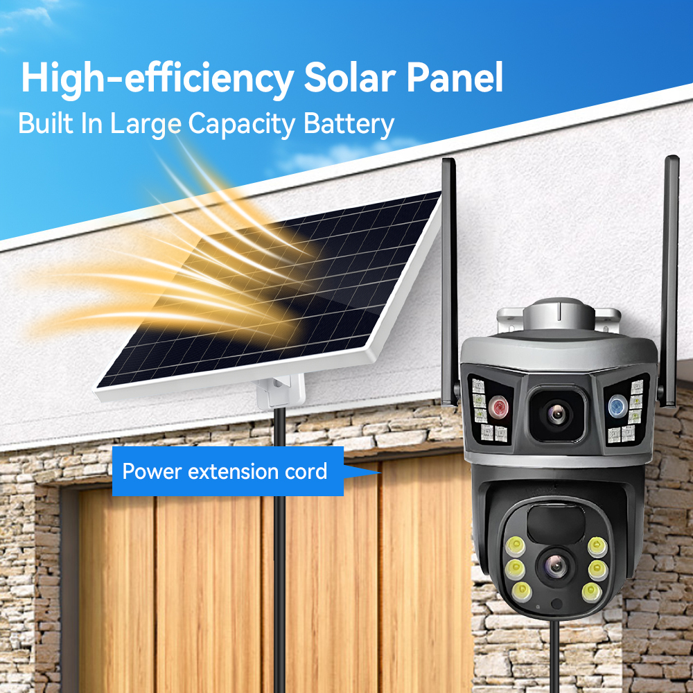 QL34 V380 Pro 6MP Solar CCTV Camera with Dual Lens 360 Degree PTZ Motion Tracking for Outdoor Security · image 6
