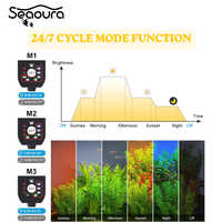 Seaoura SR-618 Lampu LED Akuarium yang Dapat Diprogram dengan 5 Pengaturan Waktu 4 6 8 10 12 Jam Otomatis Nyala Mati Lampu Akuarium 9 Mode Warna