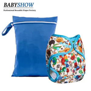 Babyshow Ecological One Size Pocket Style Baby Nappies Reusable Cloth Nappies Washable All In One With Insert Diapers