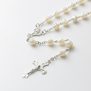 Collier de <span class=keywords><strong>prière</strong></span> chrétien en perles de résine en forme de rose de 8 mm, cadeau pour la <span class=keywords><strong>prière</strong></span> à l'église, pour la Pâques, le sacrifice chrétien, la première communion - Product Image 3