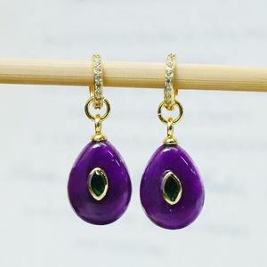 Boucles d'oreilles pendantes pour femmes, faites à la main, multicolores, rondes, style pavé de zircon, avec pierres, charmantes - Product Image 5