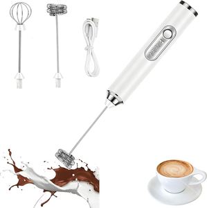 <b>Mini</b> Rechargeable Battery-Powered Electric Hand Held Egg Beater & Milk Frother with USB Charging 3-Speed Cordless Design - Product Image 1