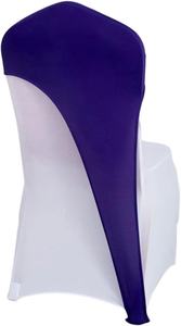 Fundas Elásticas de Licra Blancas y Negras para Sillas de Banquete, Bodas y Eventos, Color Personalizado, Media Cubierta - Product Image 2