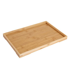 Plateau à thé en bambou rectangulaire sculpté écologique, plateau alimentaire, plateau d'hôtel, plateau de <span class=keywords><strong>charcuterie</strong></span>, plateau de petit-déjeuner en bambou, ensemble de plateaux empilables - Product Image 5