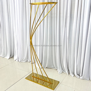 ขาตั้งดอกไม้ทรงเรขาคณิตสแตนเลสเรียบง่าย รุ่น HJ-002 สำหรับตกแต่งงานแต่งงาน ขายส่ง - Product Image 5