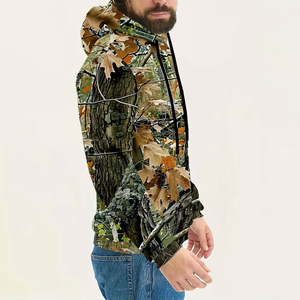 2025 nueva llegada invierno hombres camuflaje Sudadera con capucha impresión Digital transpirable Color personalizado 2 uds - Product Image 4