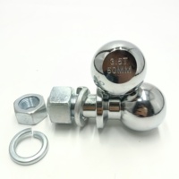 Boule d'attelage en acier chromé de 50 mm/2 pouces pour suspension d'essieu de remorque, capacité de 6000 lb, pour accessoires de camping-car et caravane