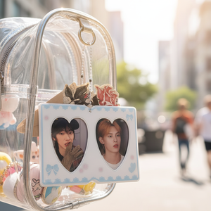 Lot de porte-cartes <span class=keywords><strong>en</strong></span> PVC à 2 poches, motif dessin animé mignon pour couple - Porte-clés <span class=keywords><strong>photo</strong></span> bicolore de 3 pouces pour breloque de sac et objets de collection - Product Image 6