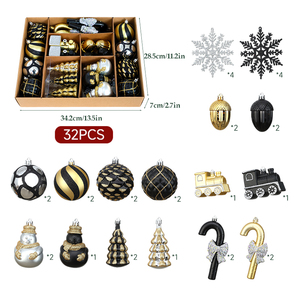 32pcs Handmade Customized Shatterproof Plastic Balls Christmas <b>Tree</b> <b>Ornaments</b> with Gift Box for Holiday Home Party - Product Image 6
